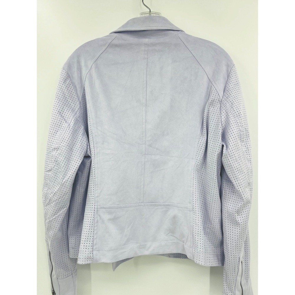 Kate and Mallory Moto Jacket Asymmetric Zip Lavender Microfiber Sueded Size XL - Picture 9 of 10